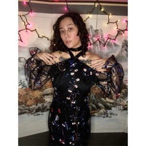 Embroidered floral dress